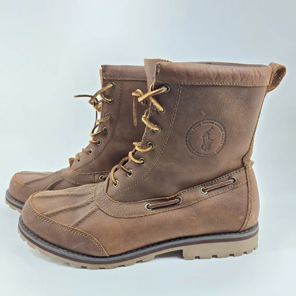 Polo Ralph Lauren Whitsand 11431 Genuine Leather Duck Boots US 11 D Brown Boot
